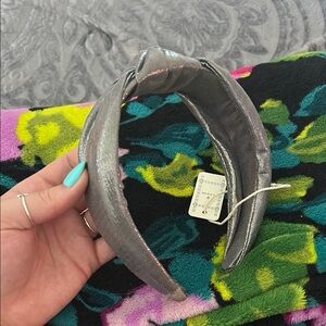 Silver Velvet Padded Hair Accessory